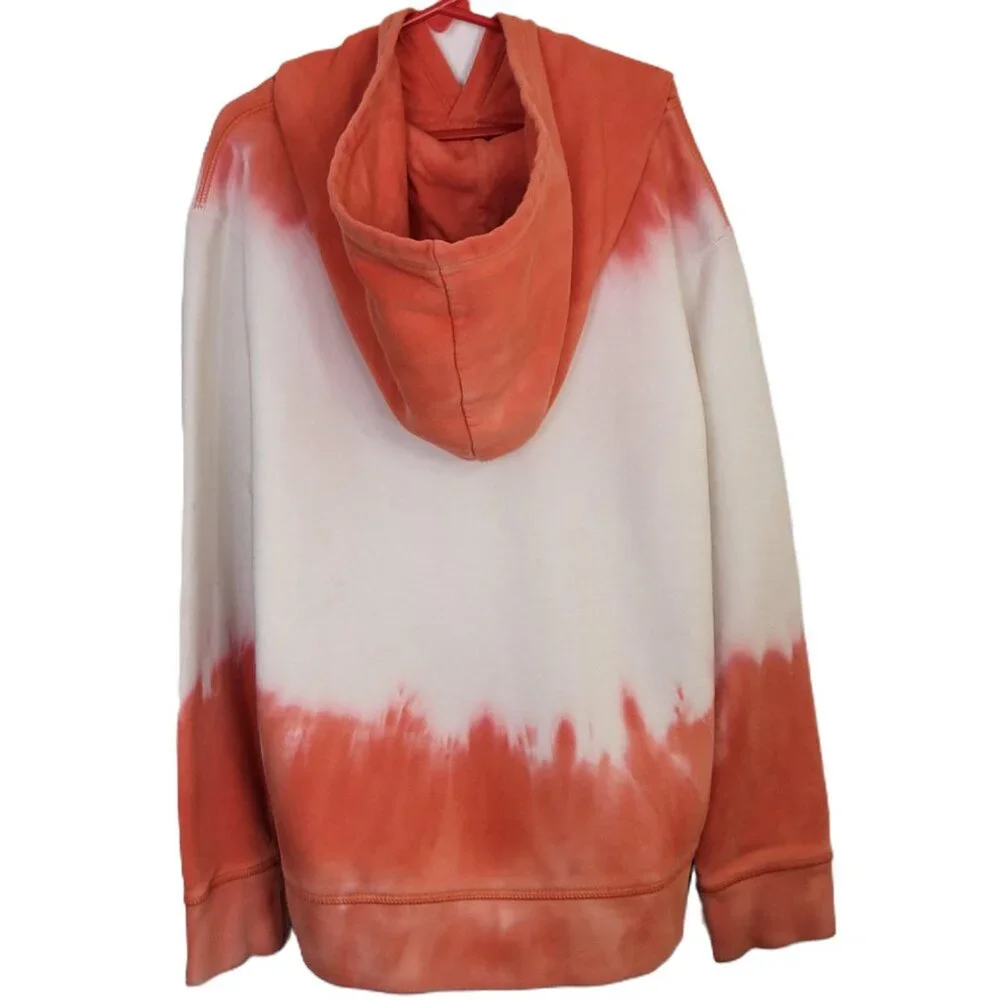 GAP Girls White Coral Hoodie Pullover Tie Dye Sweatshirt Long Sleeve Size 10